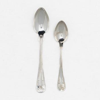 27 silver spoons, model old French, CG Hallberg and GAB, Stockholm, 1924-65.