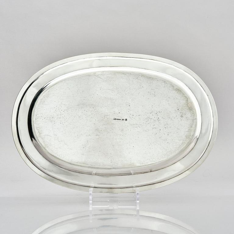 A Lithuanian silver serving dish, mark of Franz Meyer, Vilnius 1860.