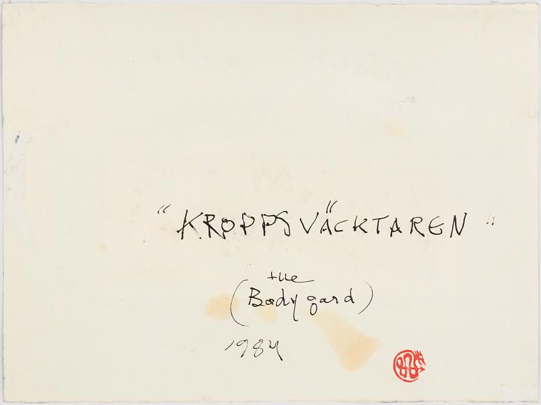 ULF RAHMBERG, Mixed media, stamped signature verso. Dated 1984.