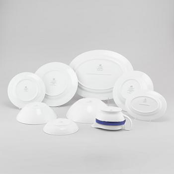 41 pieces of porcelain tableware, model "Christineholm" or "Marianne Royal Blue", 21th century.