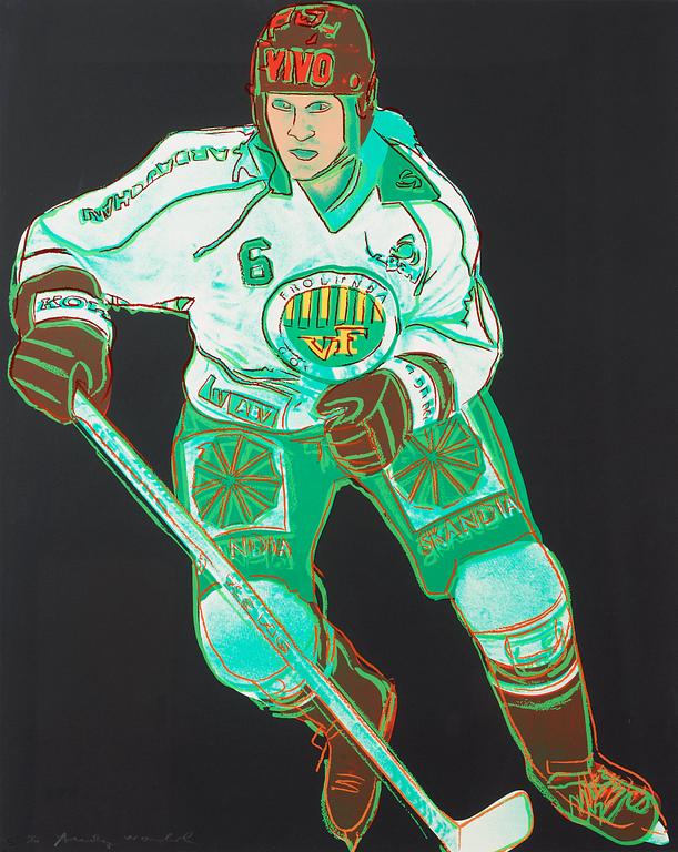 Andy Warhol, "Frölunda Hockey Player".