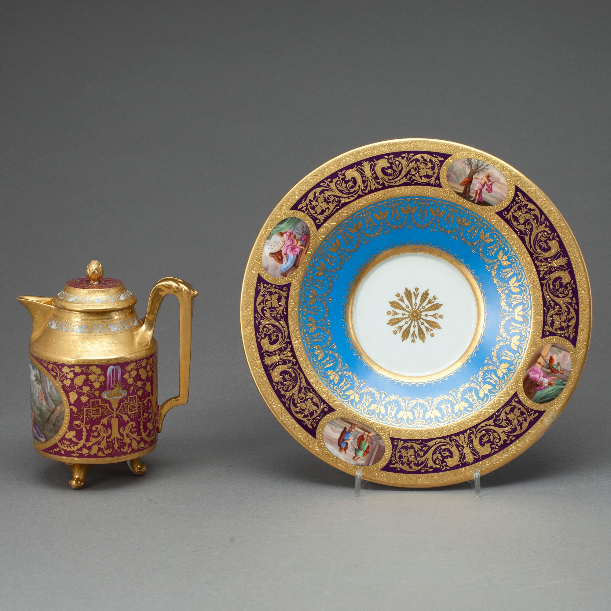 FAT & KANNA, porslin, troligen Wien, sent 1800-tal.