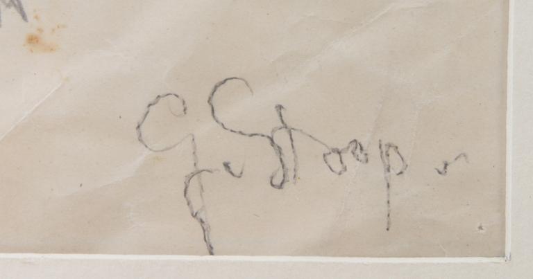 GEORG STOOPENDAAL, teckning, sign.