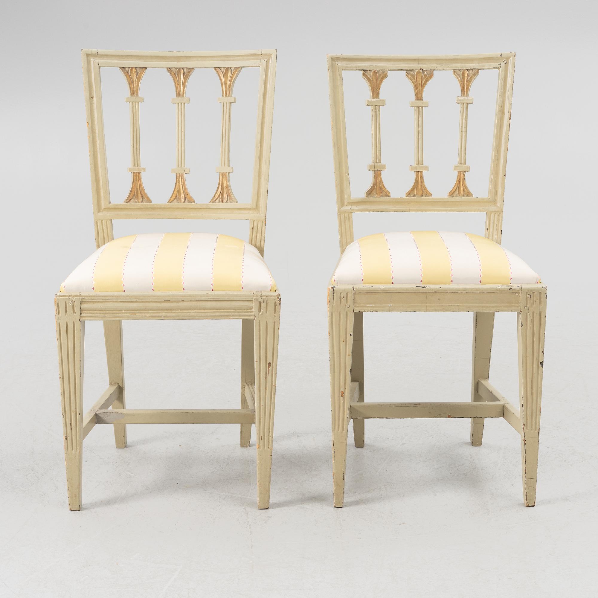 Stolar, ett par, gustavianska, 17/1800-tal.