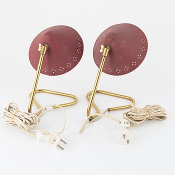 A pair of table lamps, GK Belysning, 1950's.