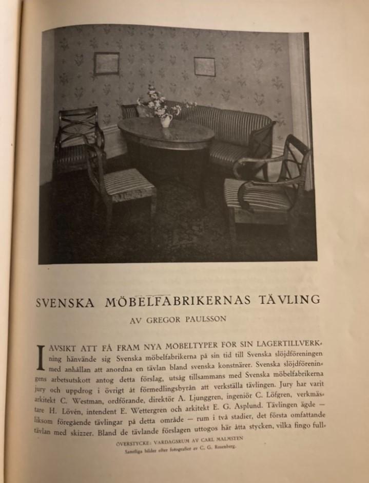 Carl Malmsten, soffa, Swedish Grace, Svenska Möbelfabrikerna, Bodafors, 1920-tal.
