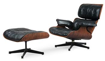 Charles & Ray Eames, LOUNGE CHAIR WITH OTTOMAN.