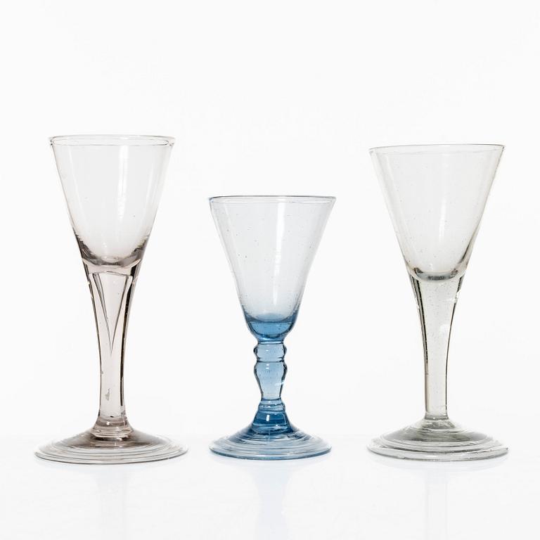 Glass, 5 pcs, 17th-18th century.