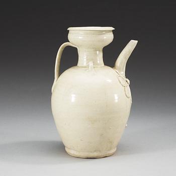 A pale celadon glazed ewer, Yuan dynasty (1271-1368).