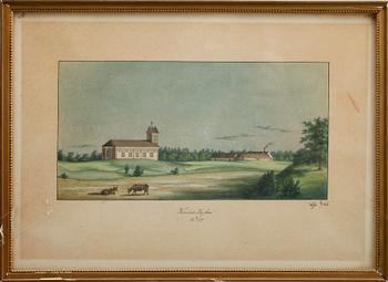 CARL EWALD LÖNNGREN, 7 st, akvareller, 1800-talets andra hälft.