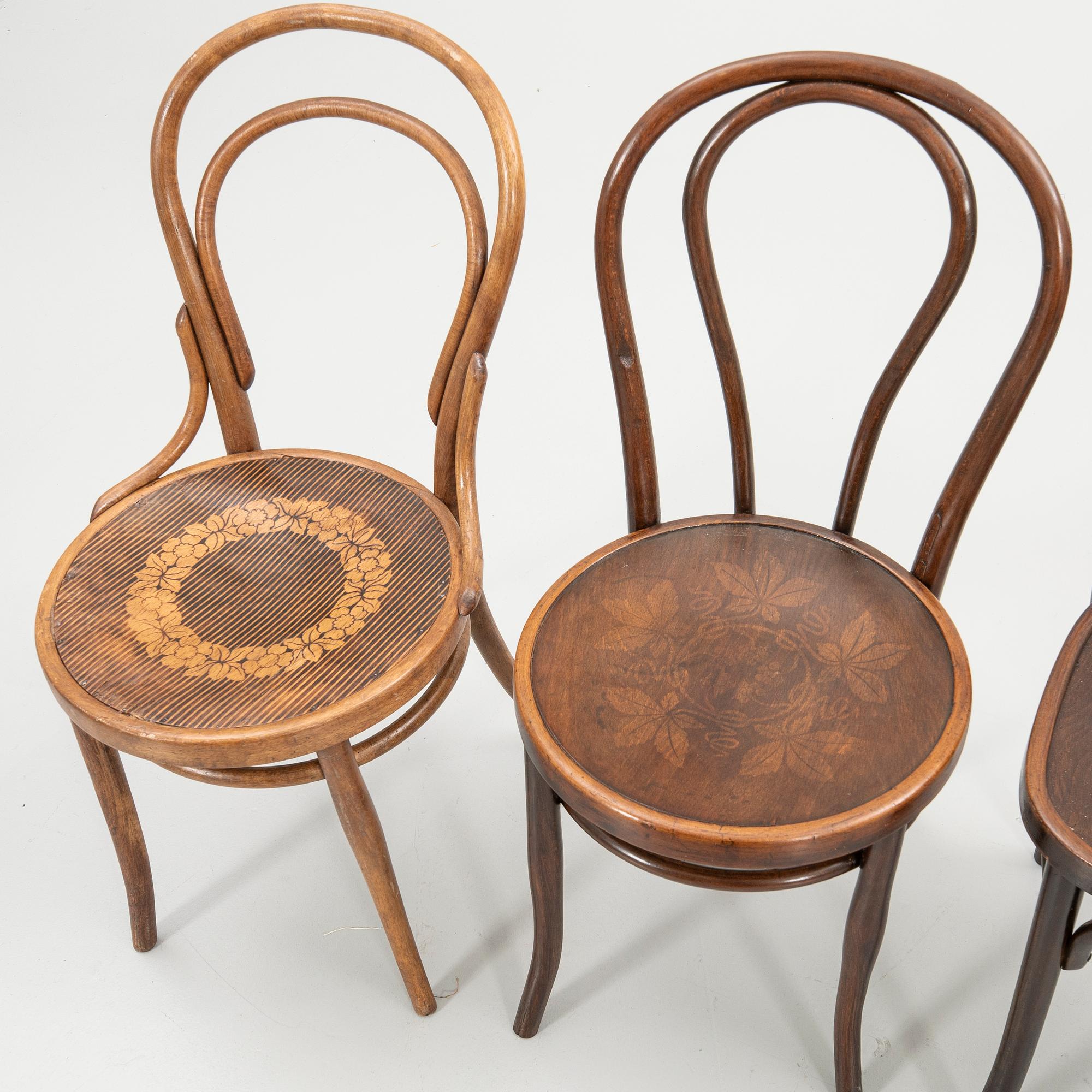 Chairs, 7 pieces, including Thonet, early 20th century.