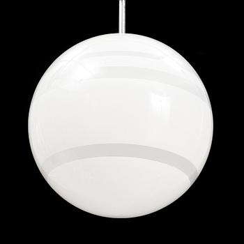 A 1930's glass and chrome ceiling light, Böhlmarks.