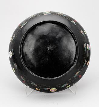 SKÅL MED LOCK, lackarbete, Kina, 1800/1900-tal.