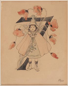 Ottilia Adelborg, "Blomstersiffror med rim", 20 + 1 pcs.