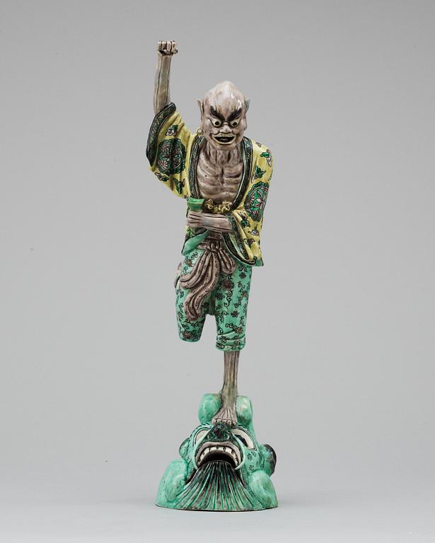 A kangxi style figurine, Qing Dynasty 19th cent.