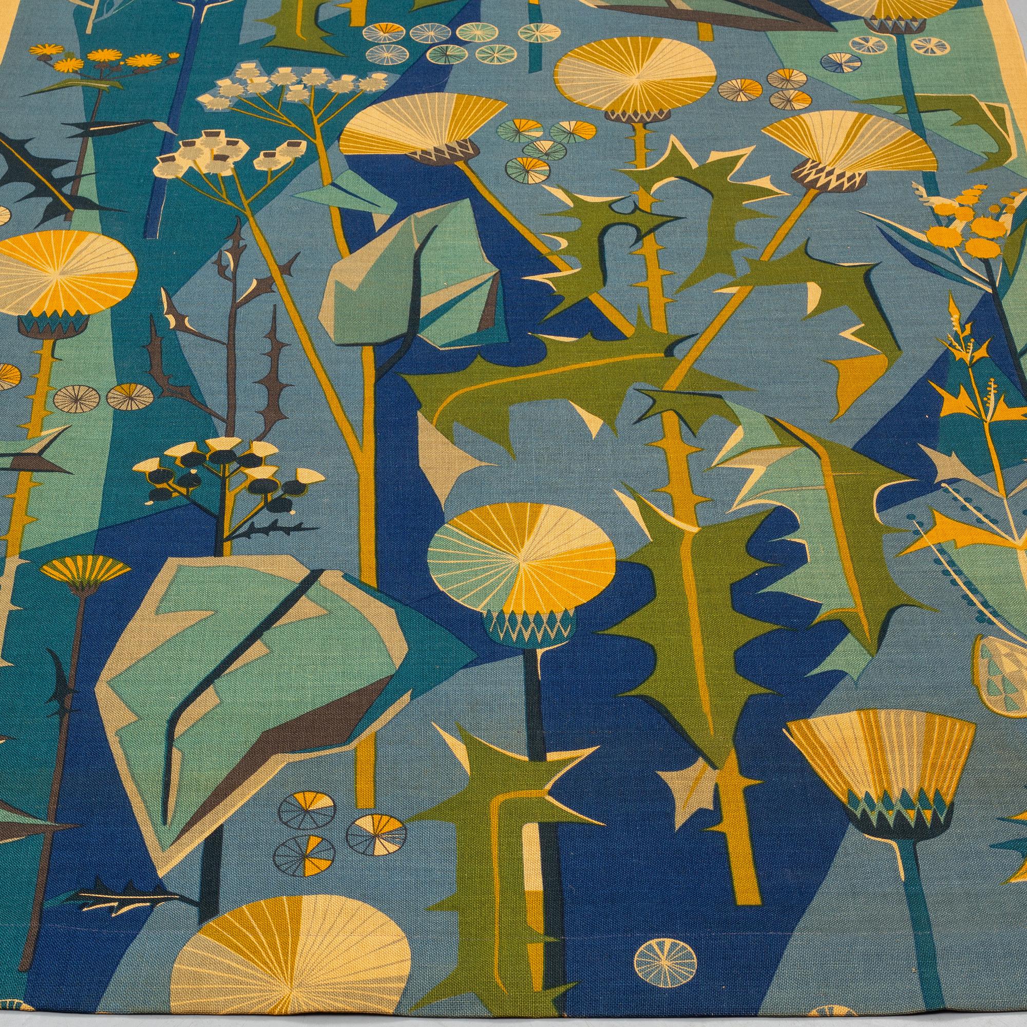 DAGMAR LODÉN, GARDINER, 2 st., "Tistlar", ca 243 x 127 cm vardera.