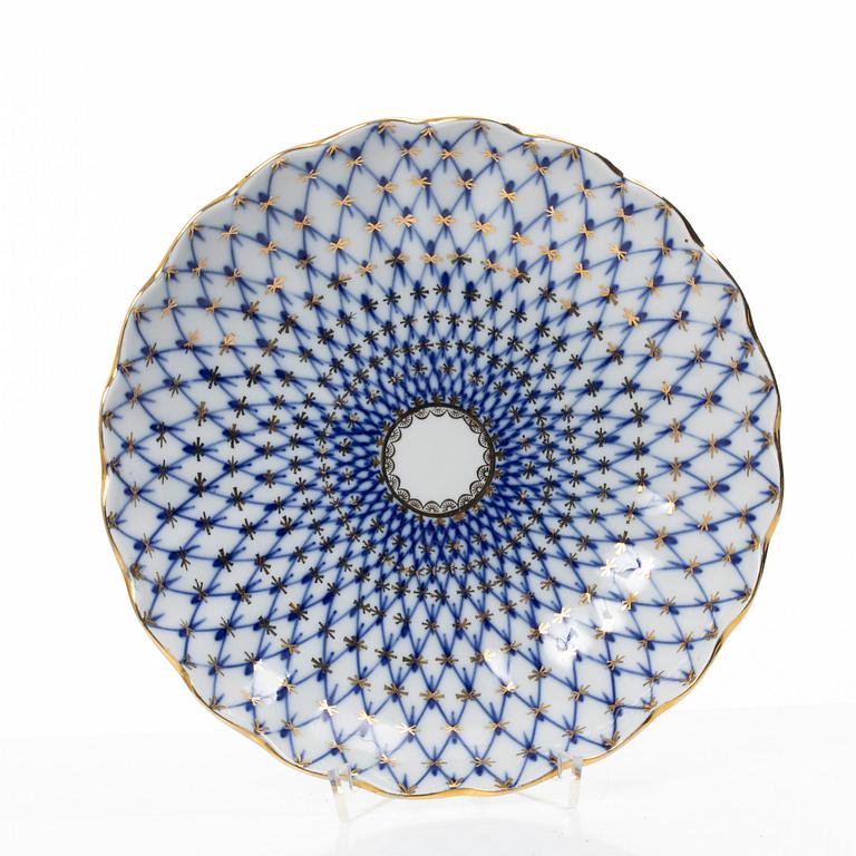 Kaffeservis, 28 delar, "Cobalt Net", Lomonosov, Sovjetunionen.