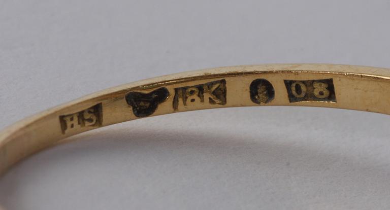 RING, guld, smaragd och rosenstenar, Hugo Strömdahl, Stockholm 1940.