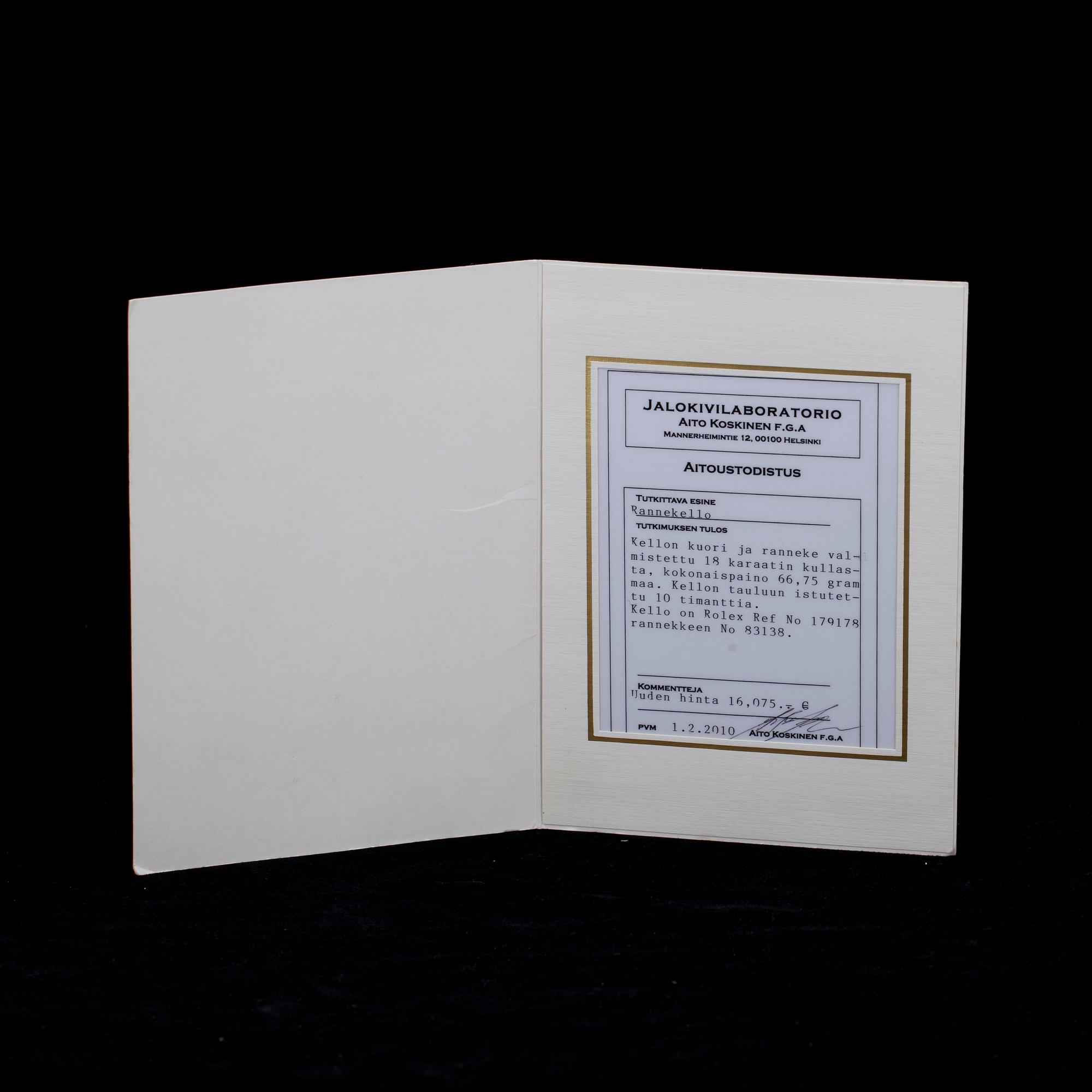 DAMARMBANDSUR, 18k guld med briljantslipade diamanter, Rolex Oyster Perpetual Datejust. Helhetsvikt 67,7 g.