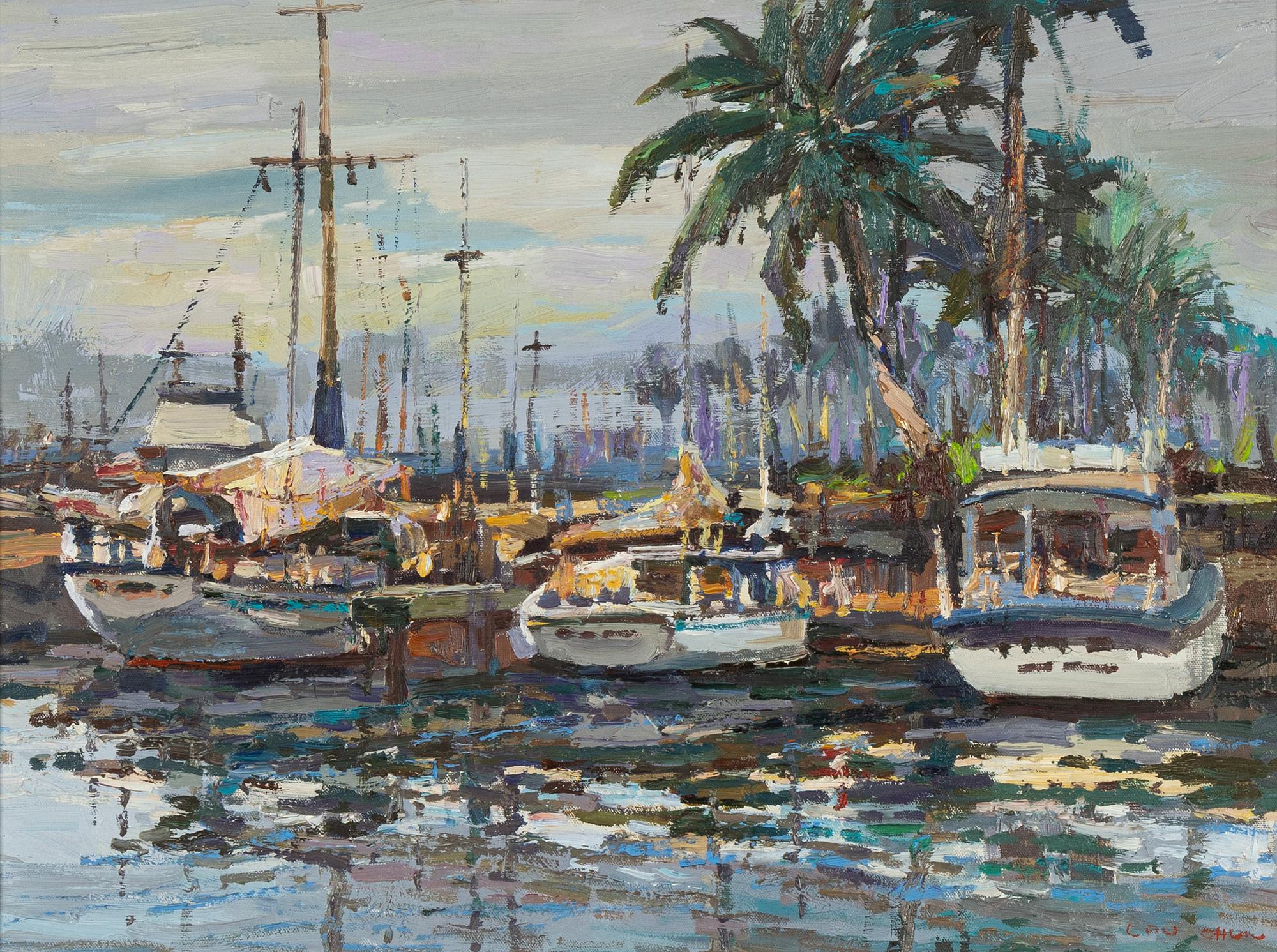 Lau Chun, oil on canvas, signed.