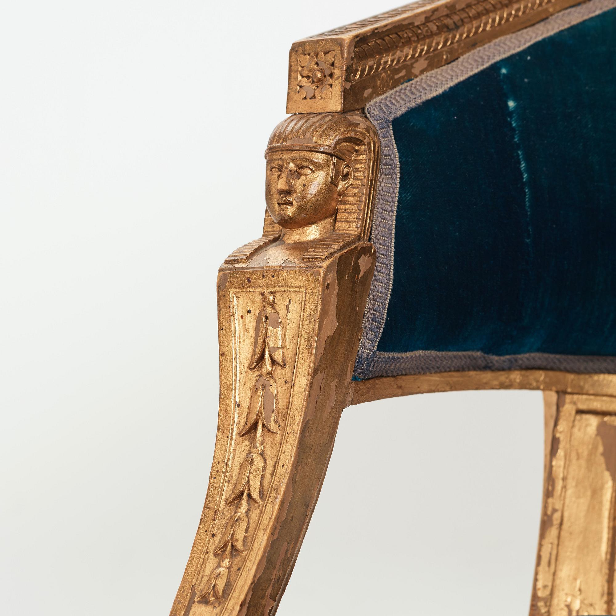 A pair of late Gustavian armchairs by Ephraim Ståhl (master in Stockholm 1794-1820).