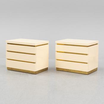 Jean-Claude Mahey, a pair of bedside tables/chests of drawers, 1970's.