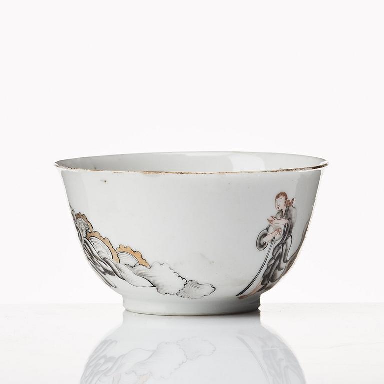 A European Subject cup with stand, Qing dynasty, Qianlong (1736-95).