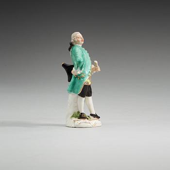 FIGURIN, porslin. Meissen, ca 1755.