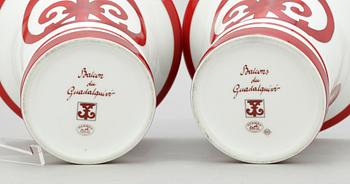 YTTERFODER, ett par, porslin, Hermès Porcelaine, Paris, 1900/2000-tal.