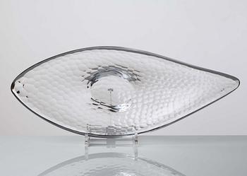 Vicke Lindstrand, a cut glass dish, Kosta, Sweden 1950-60's.