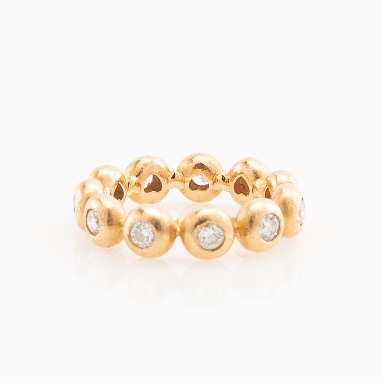 Ole Lynggaard, Ring "Bubble/Bubbles" 18K rose gold with round brilliant-cut diamonds, design by Charlotte Lynggaard.