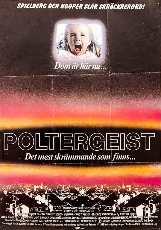 Filmaffischer 3 st. "Poltergeist I, II, III" Sverige 1982, 1986 och 1988.