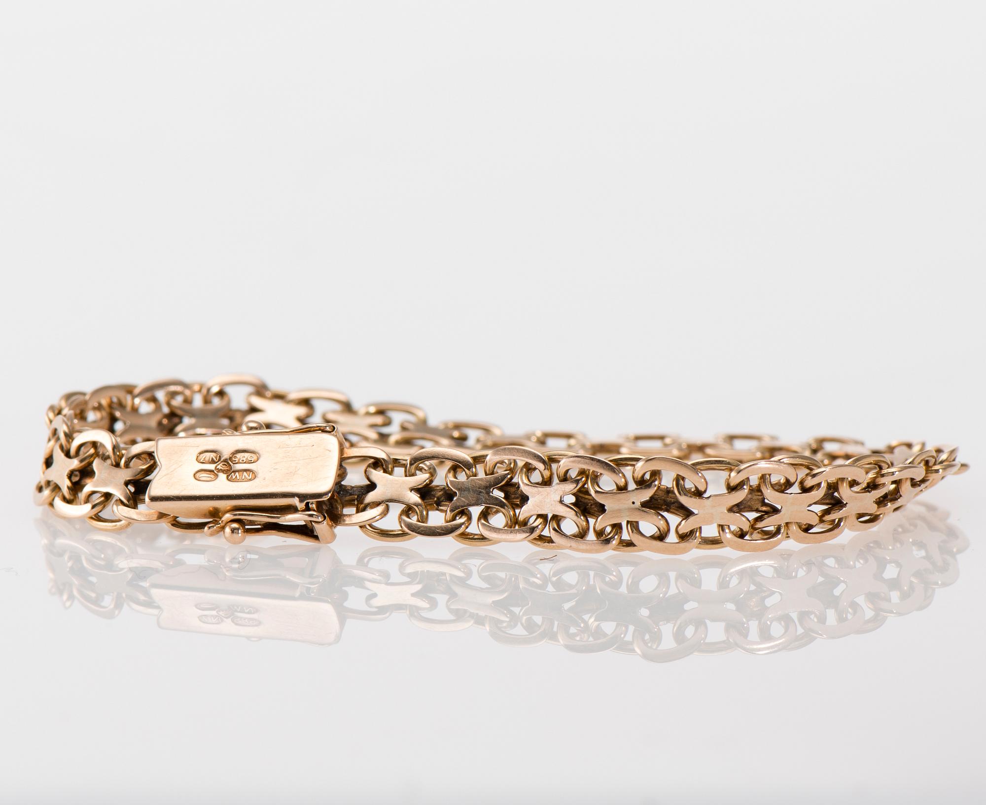 ARMKED, 14K guld. Kultakeskus. Vikt ca 12,2 g.