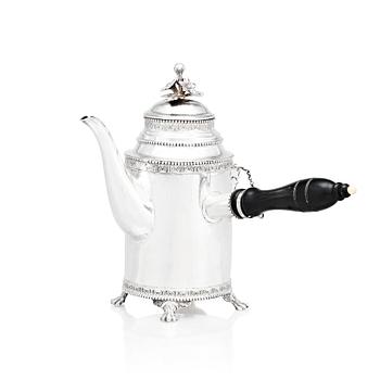 191. A Swedish 18th century silver coffee-pot, mark of Anders Dunderberg, Gävle 1792.