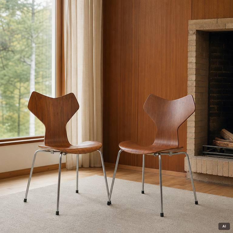 Arne Jacobsen, Chairs, 5, “Grand Prix”, Fritz Hansen,