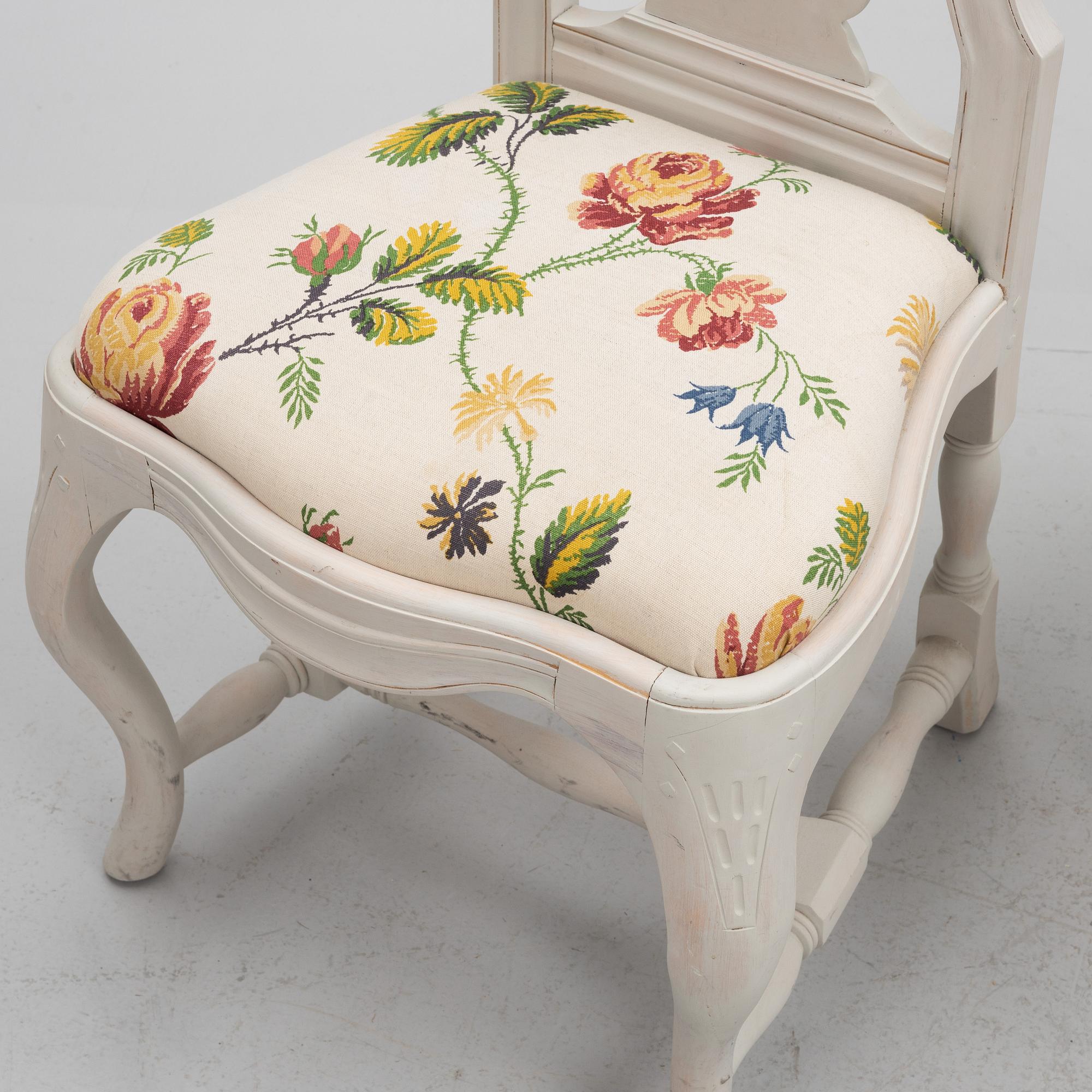 A set of four late Baroque style chairs, late 20th Century.