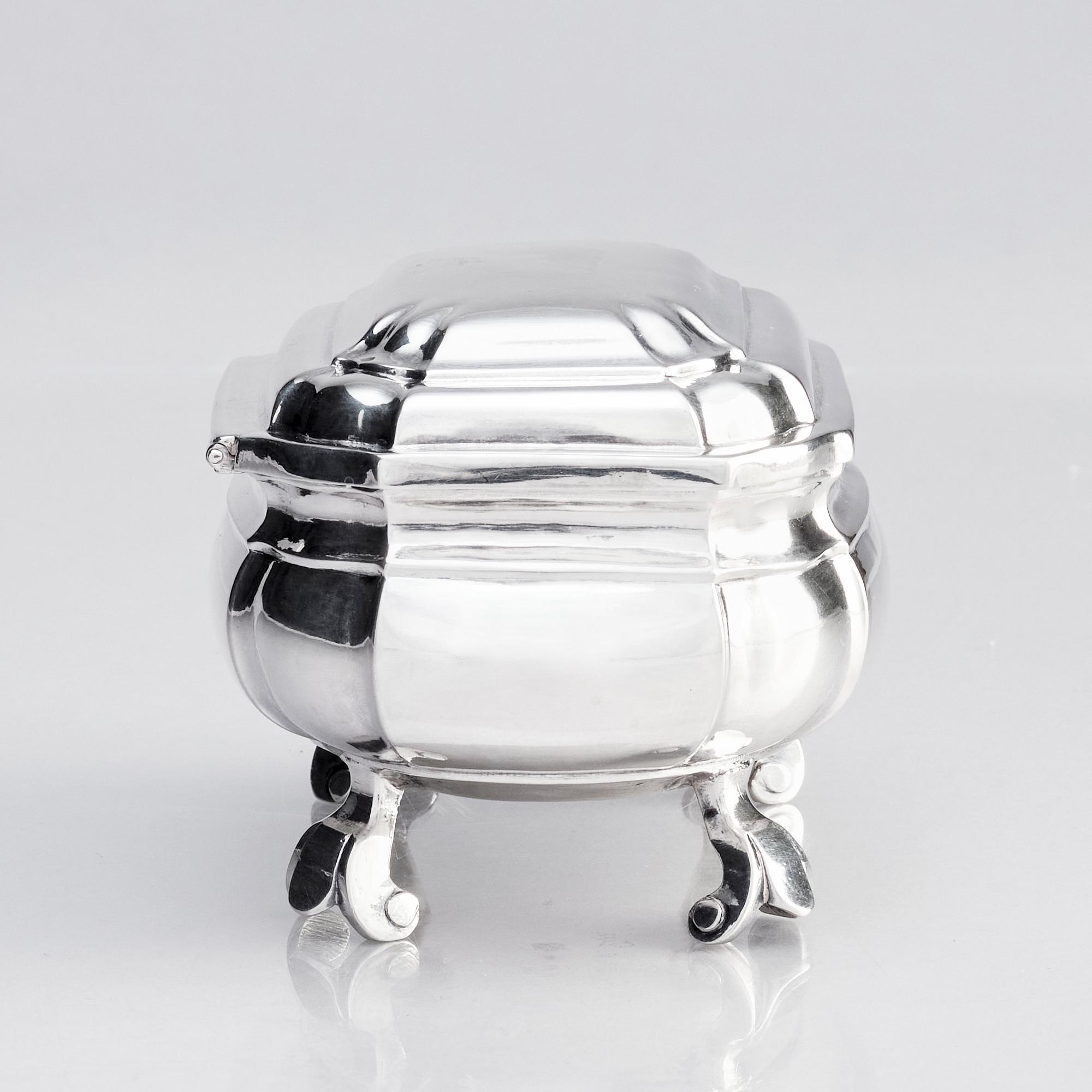 An Estonian 18th century silver sugar-casket, mark of Christian Friedrich Hannemann, Dorpat (1749-1772).