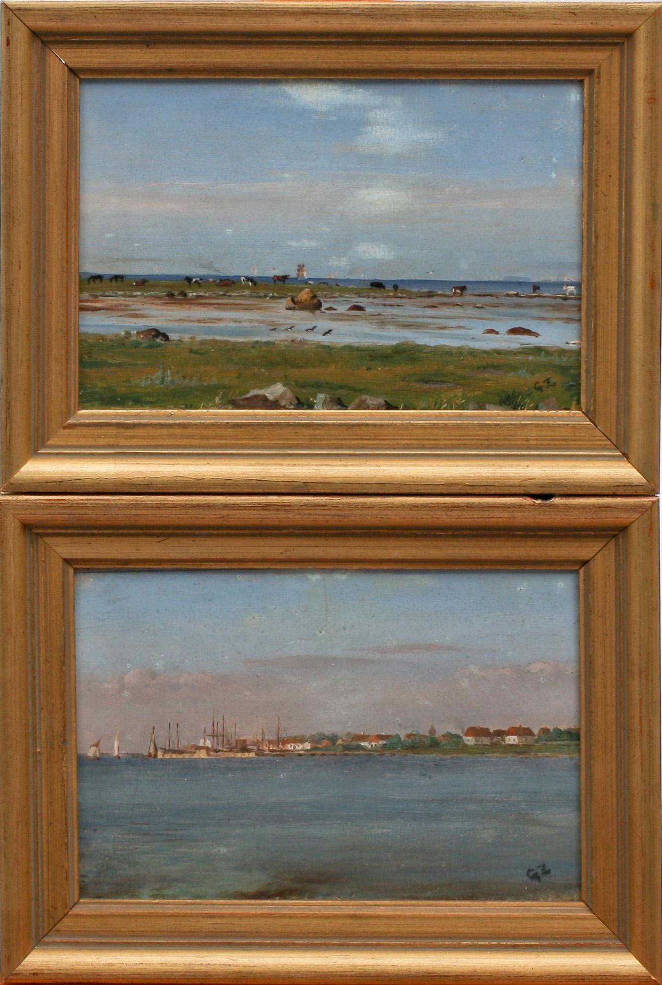 GOTTFRID ZIELFELDT, oljor på pannå, ett par, sign.