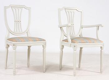 MATSALSGRUPP, 10 delar, gustaviansk stil, 1900-talets mitt.