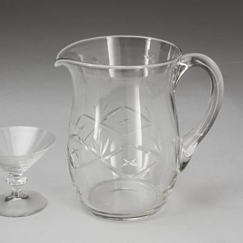GLASSERVIS, ca 90 delar. 1900-tal.