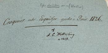 ALEXANDER CLEMENS WETTERLING, tillskriven, skissbok, Paris, 1826, osignerad.