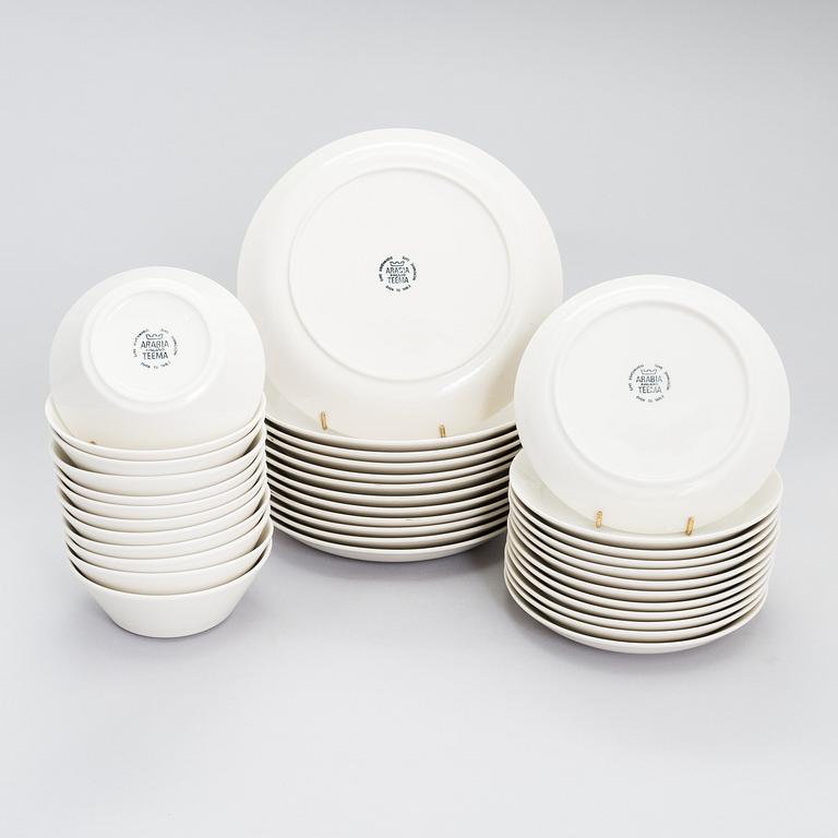KAJ FRANCK, A 36-pieces set of "Teema". Marked Teema Arabia Finland.