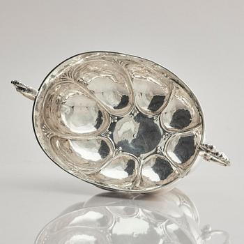 A German early 18th century silver bowl on foot, mark of Peter Cornelis Mol, Emden.