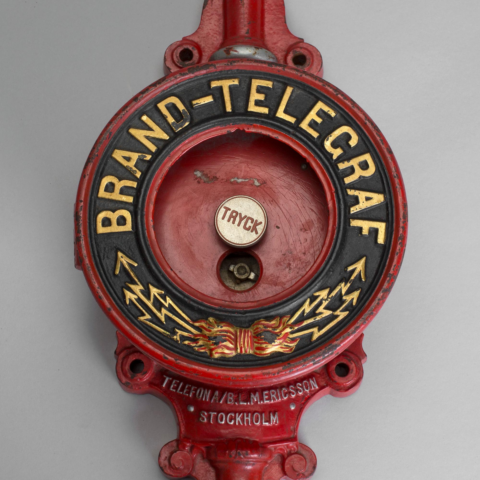 FIRE-Telegraph, cast iron, Telefon AB L. M. Ericsson, Stockholm. 1800/1900-tal.