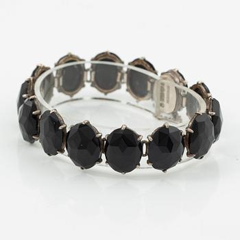 Armband silver med onyx.