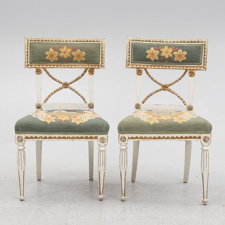 Stolar, ett par, gustavianska, 1700-talets slut.