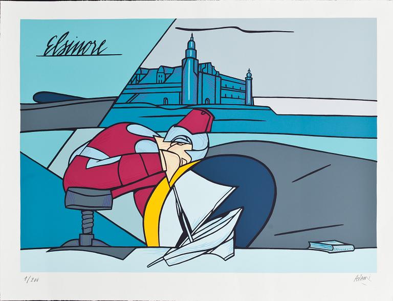 VALERIO ADAMI, färglitografi, signerad 1/200.