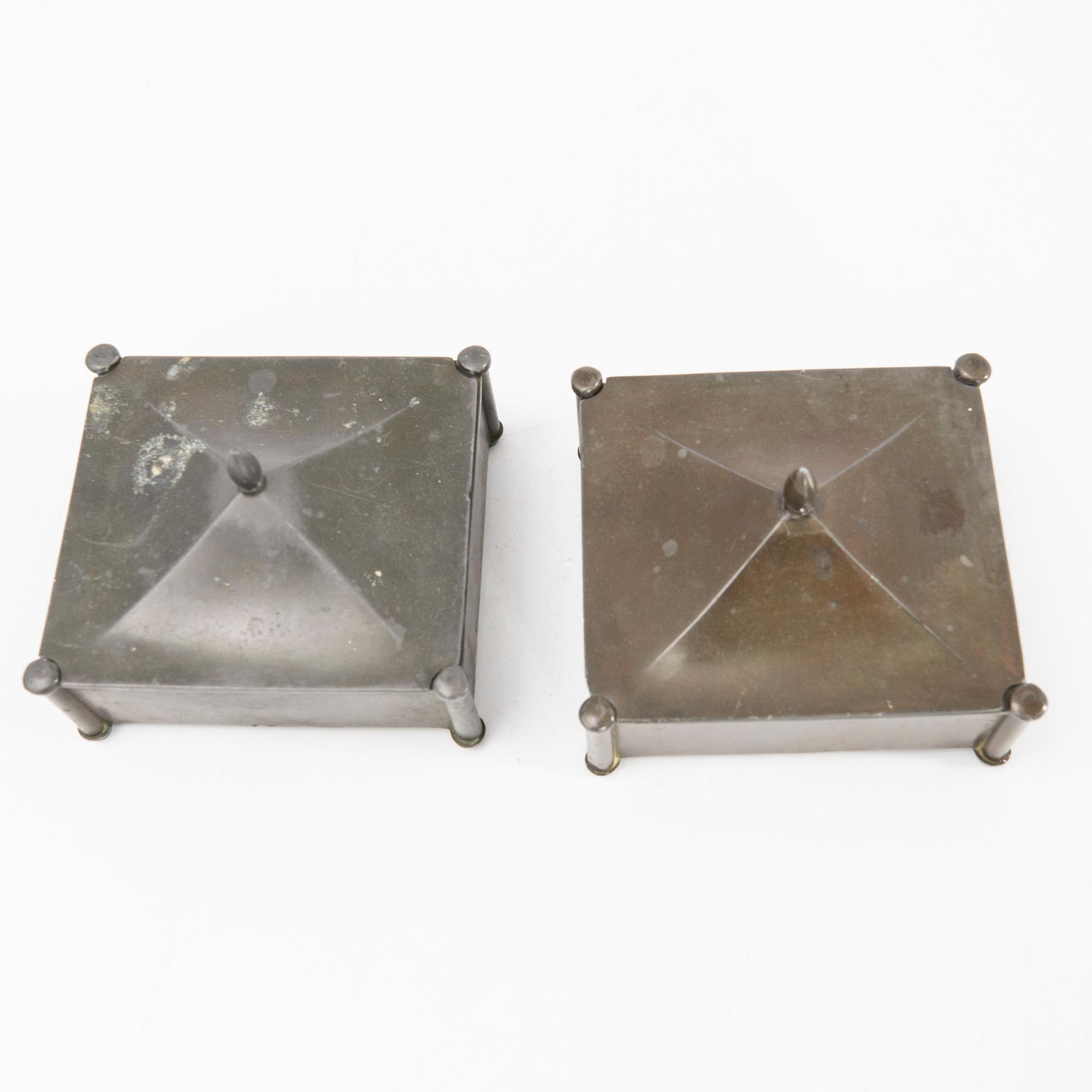 Just Andersen, a pair of boxes, Denmark, first half of the 20th century.