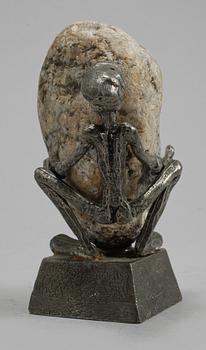 HENRY GUSTAFSSON, skulptur, tenn och sten, 1986.