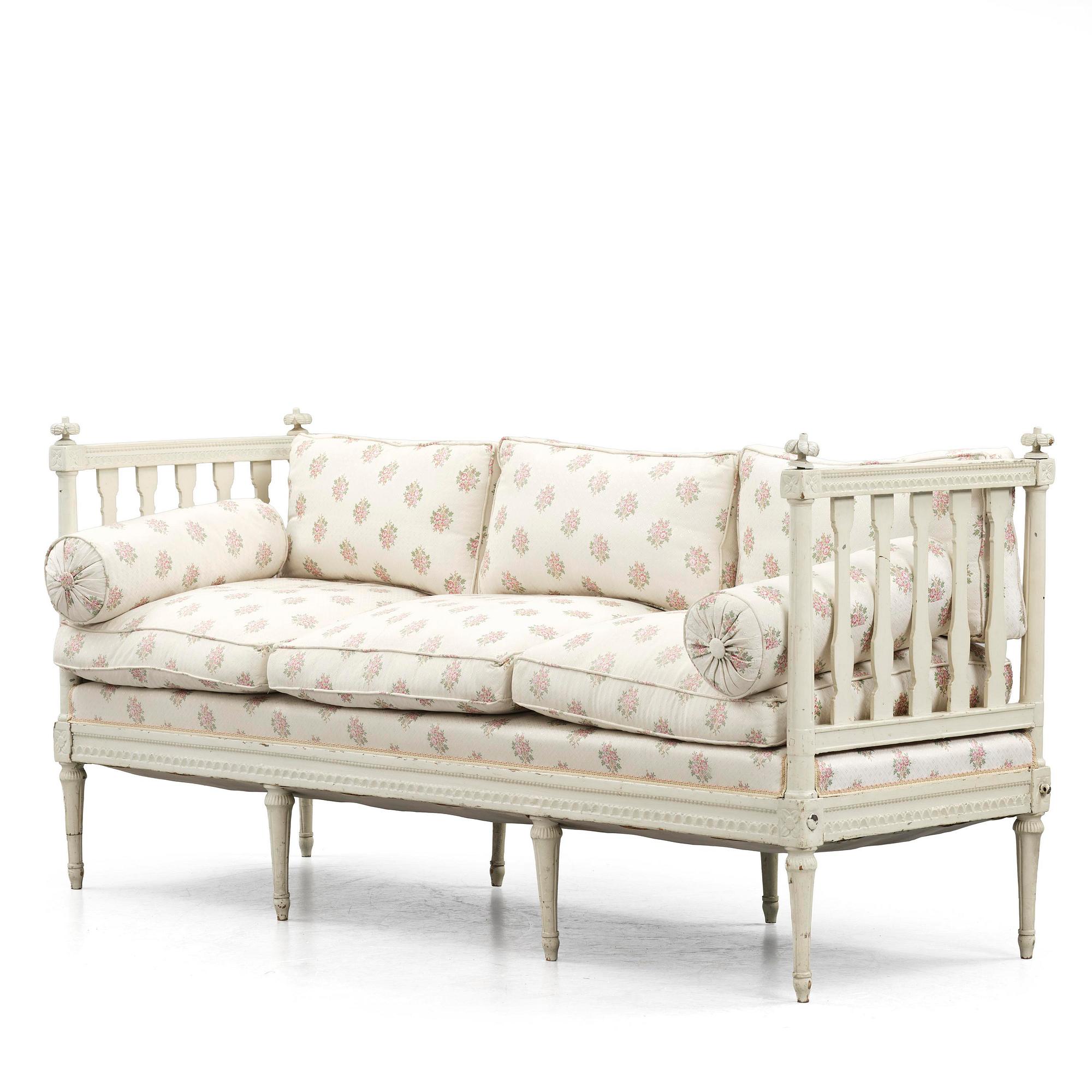 A Swedish Gustavian sofa, late 18th century.